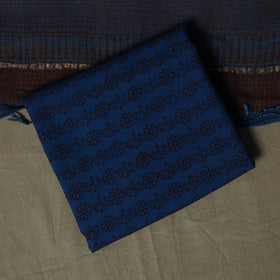 Bagh hand block print natural dyed kota doria cotton 3pc