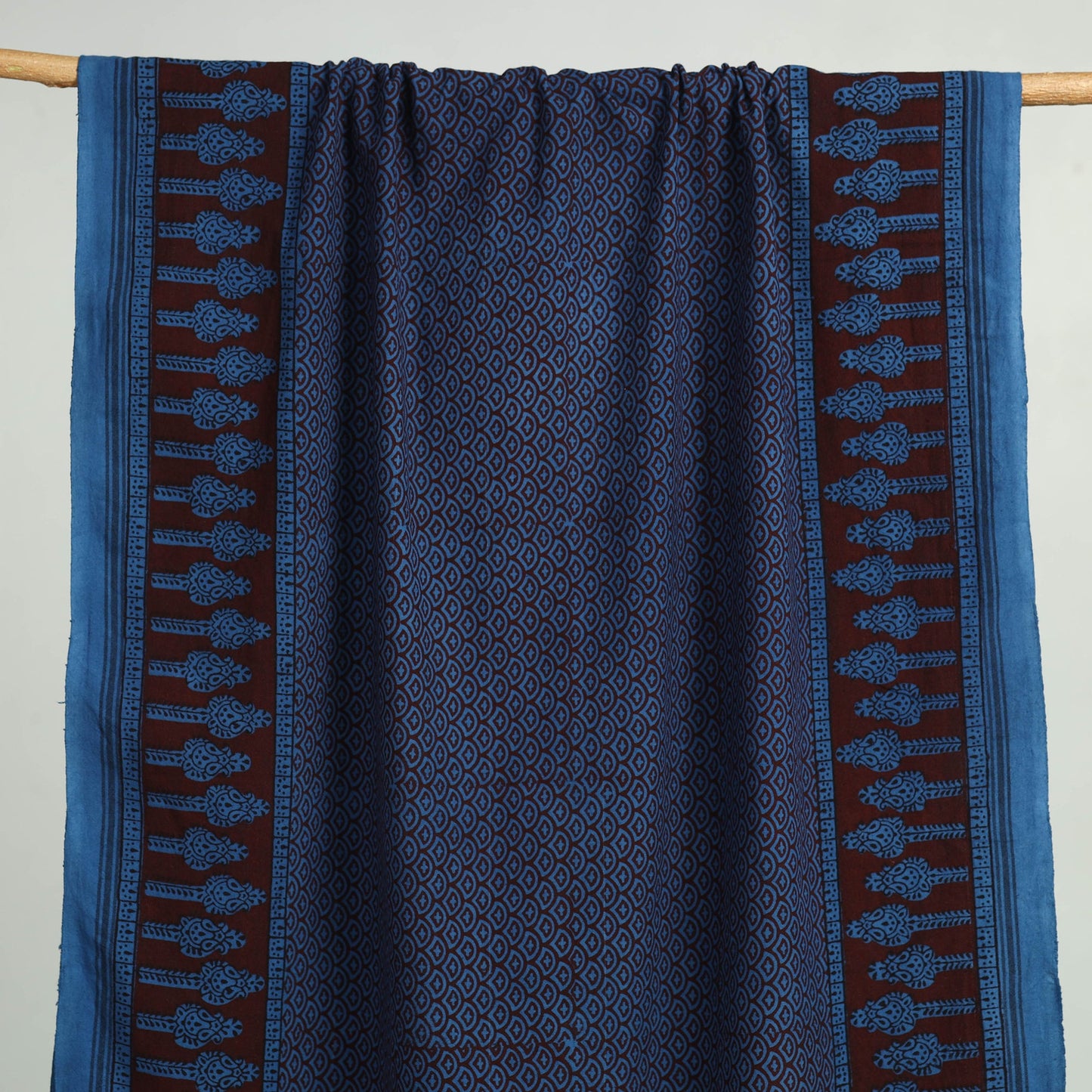Blue - bagh hand cotton handloom towel 15 - handcrafted