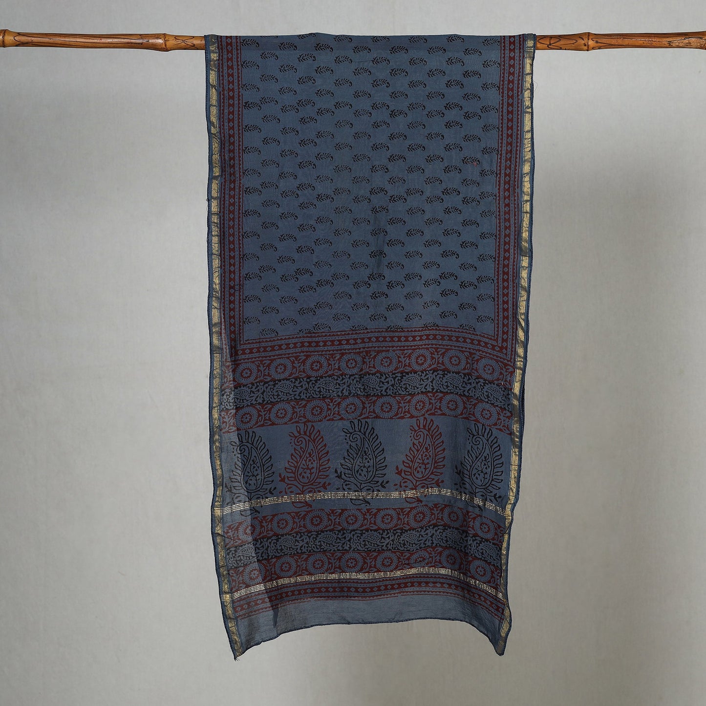 Buy Bagh Block Printed Chanderi Silk Stole Online at iTokri.com