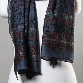 Buy Bagh Block Printed Chanderi Silk Stole Online at iTokri.com