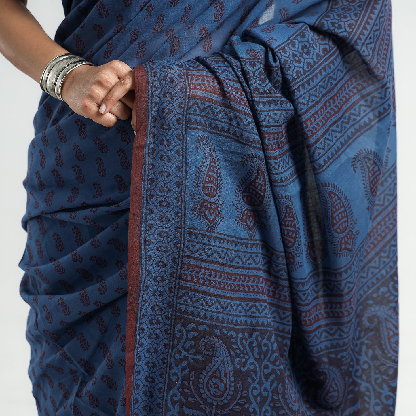 Buy Bagh Hand Block Printed Cotton Saree Cotton Saree Online l iTokri.com