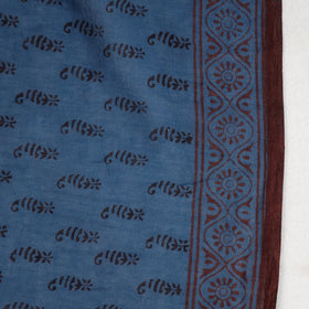 Blue - Bagh Hand Block Printed Cotton Saree