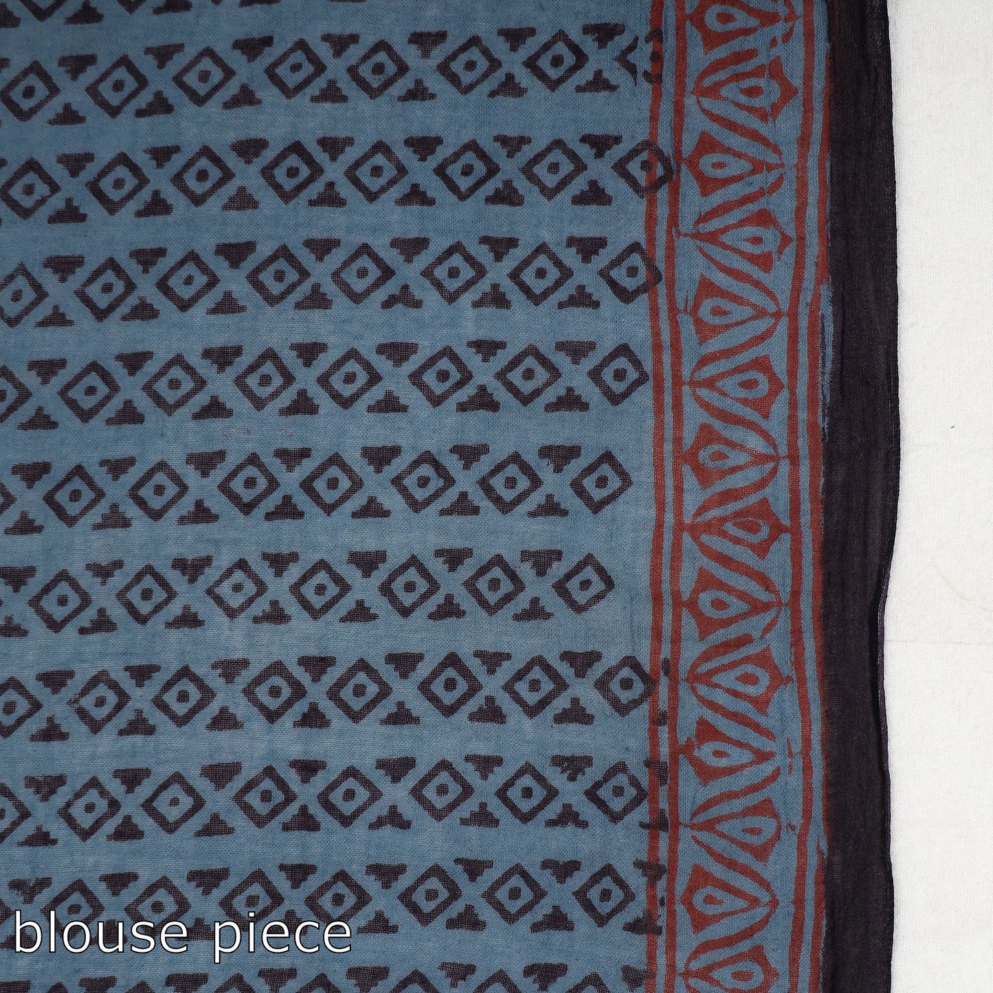 Blue Bagh Hand Block Printed Natural Dyed Cotton Saree 