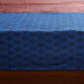 Blue Bagh Print with Ajrakh Modal Silk Patch Cotton Bedsheet Set