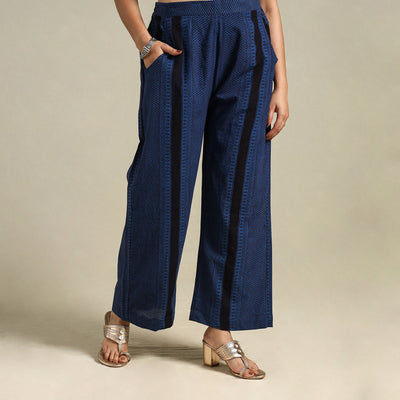 Blue Bagh Block Print Natural Dyed Cotton Palazzo