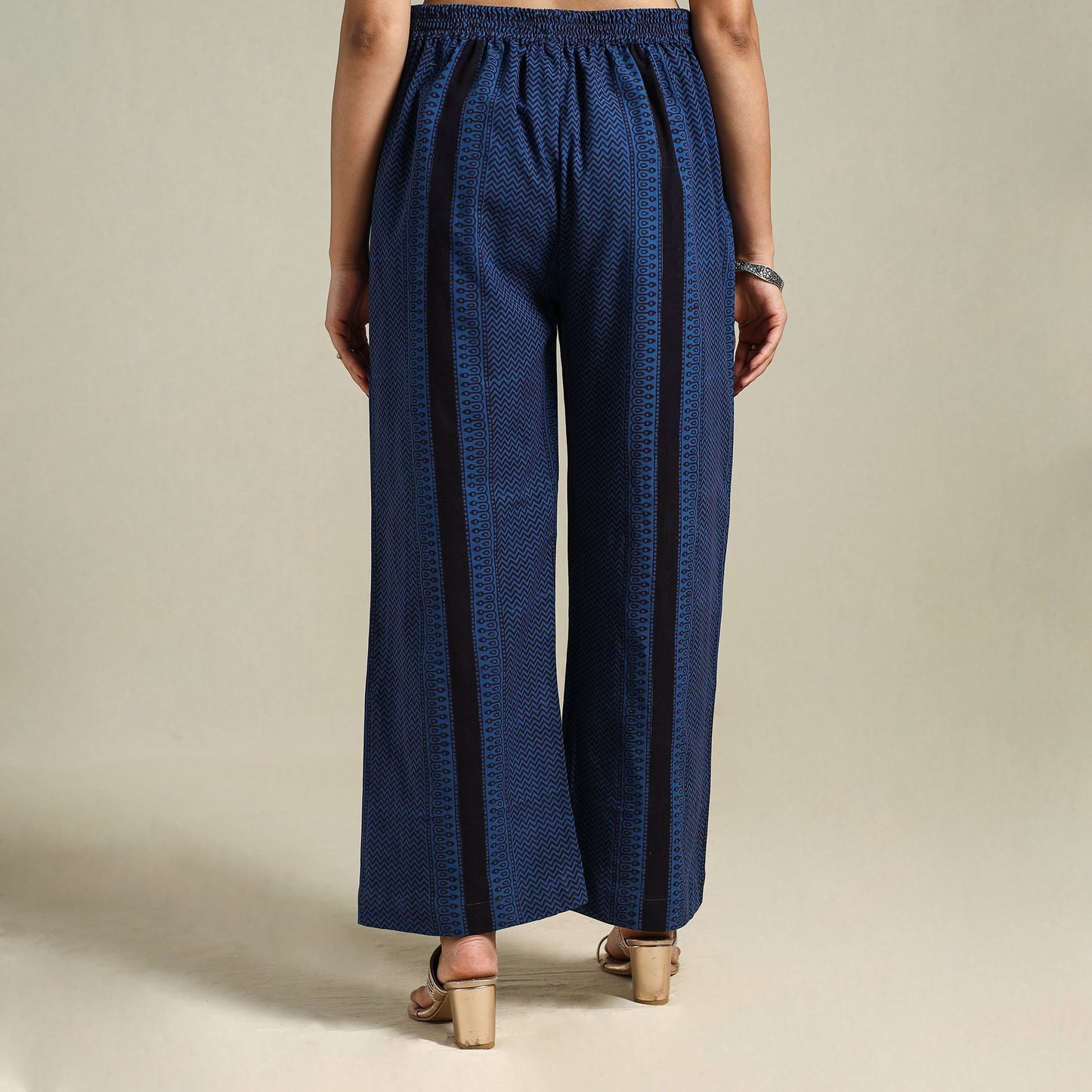 Blue Bagh Block Print Natural Dyed Cotton Palazzo