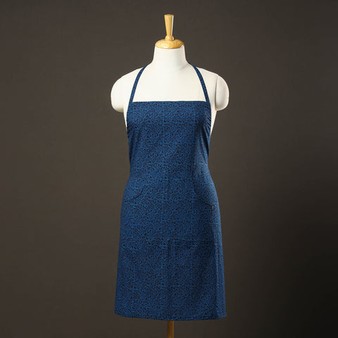Blue Bagh Printed Cotton Apron with Pocket 