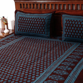  Bagh Block Printed Cotton Single Bed Cover with Pillow Covers 