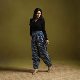 Blue - bagru natural dyed cotton salwar 01 - handcrafted