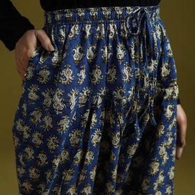 Blue - bagru natural dyed cotton salwar 01 - handcrafted