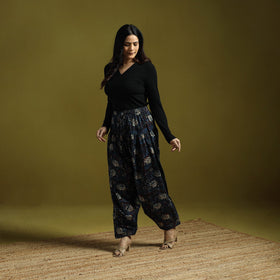 Blue - bagru natural dyed cotton salwar 02 - handcrafted