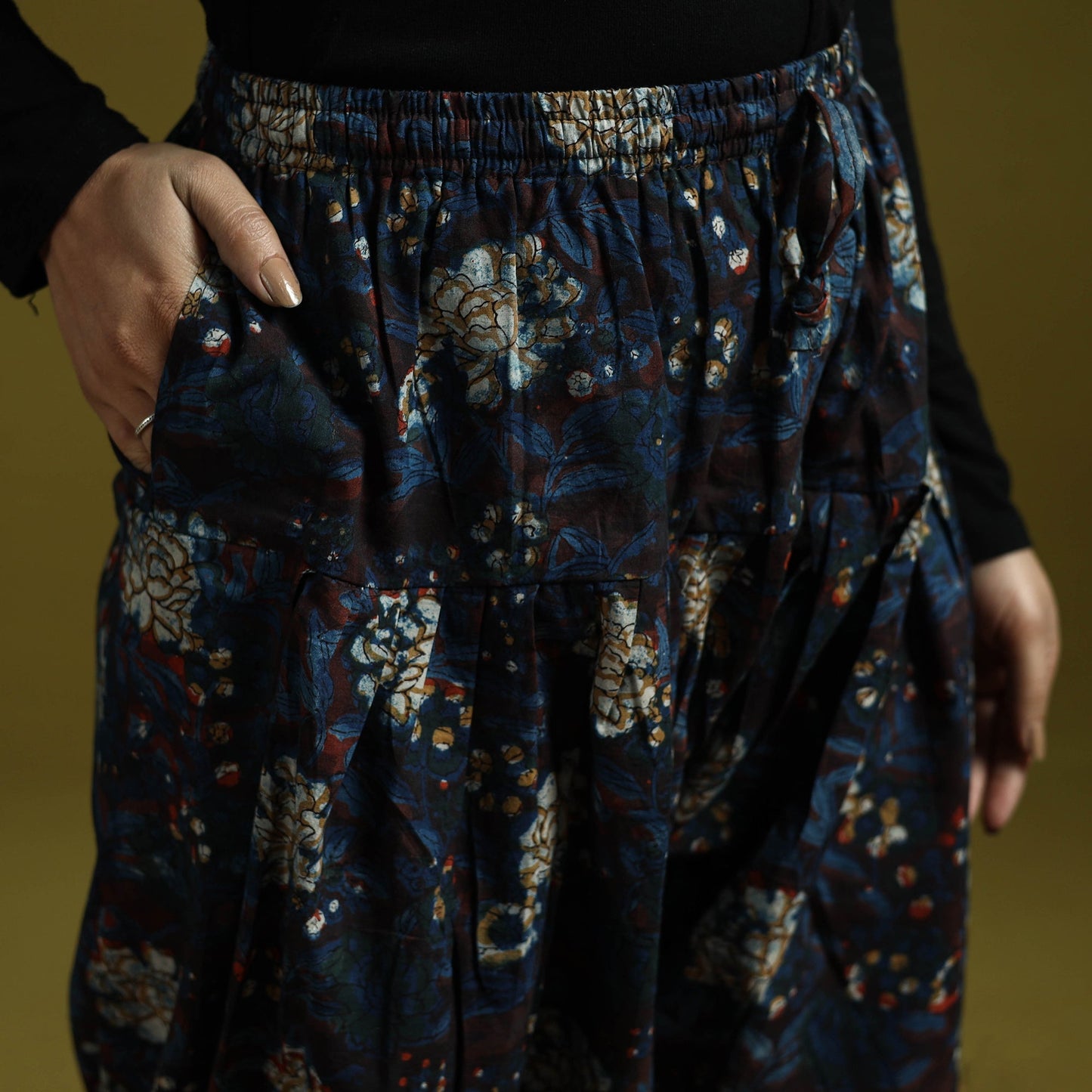 Blue - bagru natural dyed cotton salwar 02 - handcrafted