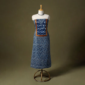 Blue Bagru Print Cotton Unstitched Kurta Material