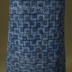 Blue Bagru Print Cotton Unstitched Kurta Material