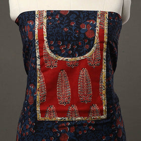 Blue - bagru cotton unstitched kurta material