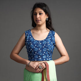 Buy Bagru Dabu Block Printed Cotton Stitched Sleeveless Blouse Online at iTokri.com