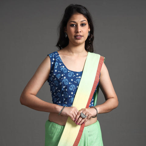 Buy Bagru Dabu Block Printed Cotton Stitched Sleeveless Blouse Online at iTokri.com