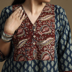 Buy Bagru Hand Block Printed Cotton Long Kurta Online at iTokri.com