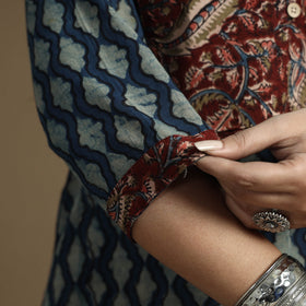 Buy Bagru Hand Block Printed Cotton Long Kurta Online at iTokri.com