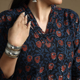 Buy Bagru Hand Block Printed Cotton Long Kurta Online at iTokri.com