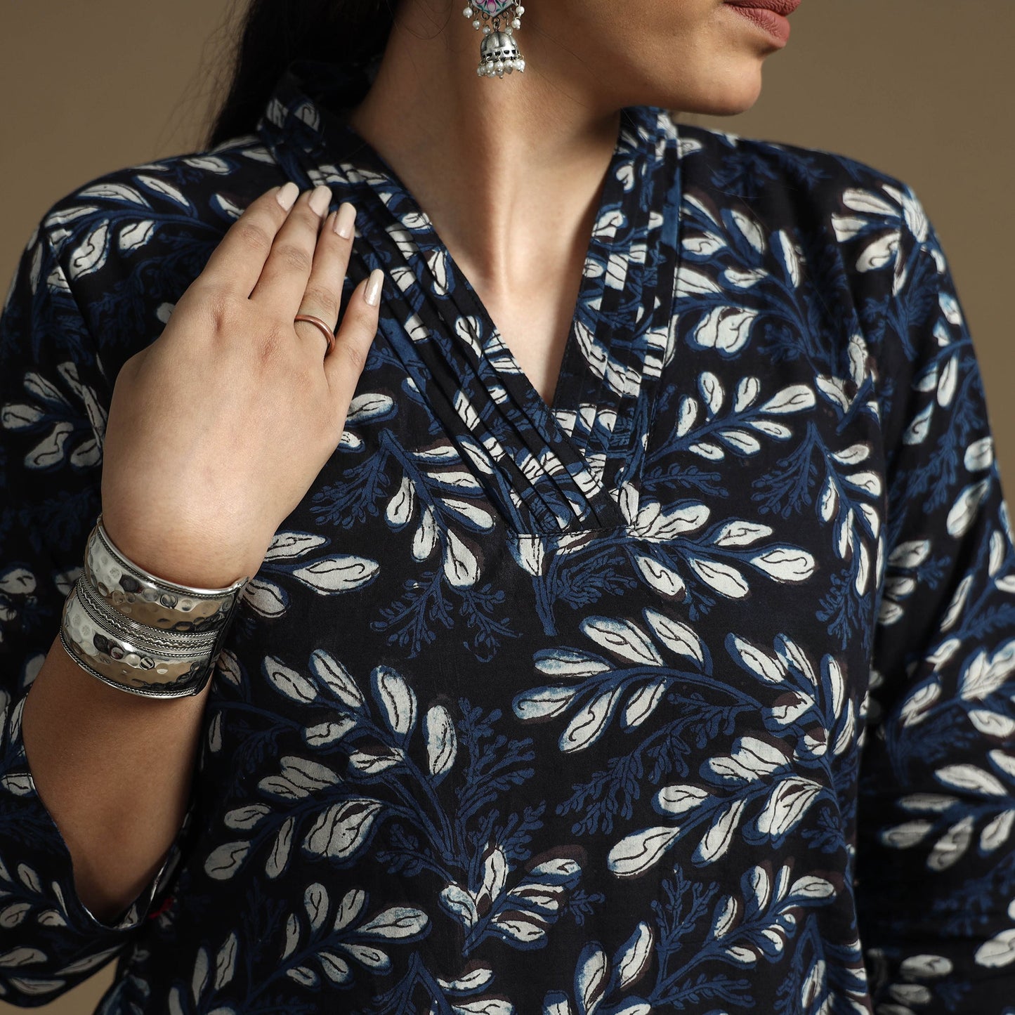 Buy Bagru Hand Block Printed Cotton Long Kurta Online at iTokri.com