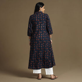 Buy Bagru Hand Block Printed Cotton Long Kurta Online at iTokri.com