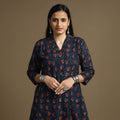 Buy Bagru Hand Block Printed Cotton Long Kurta Online at iTokri.com