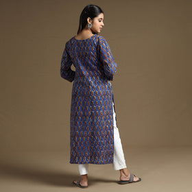 Buy Bagru Hand Block Printed Cotton Long Kurta Online at iTokri.com