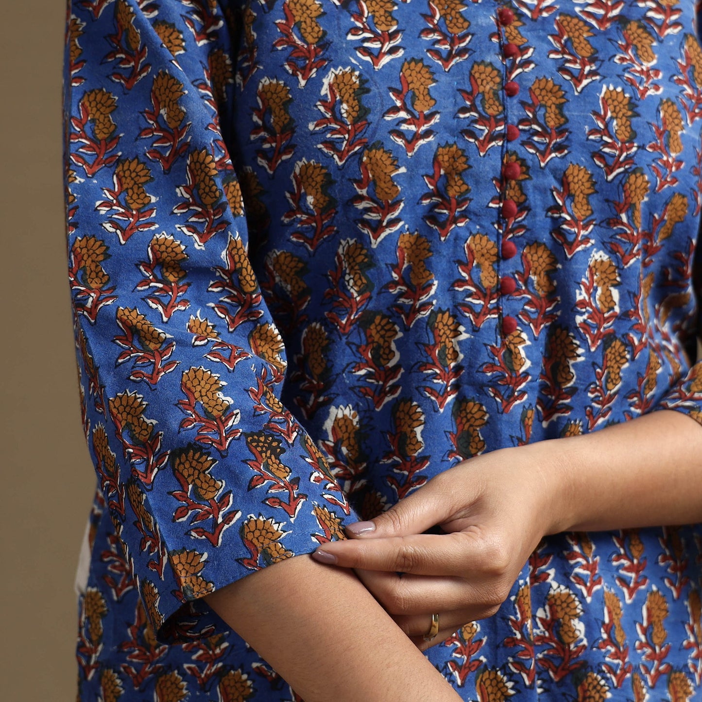 Buy Bagru Hand Block Printed Cotton Long Kurta Online at iTokri.com