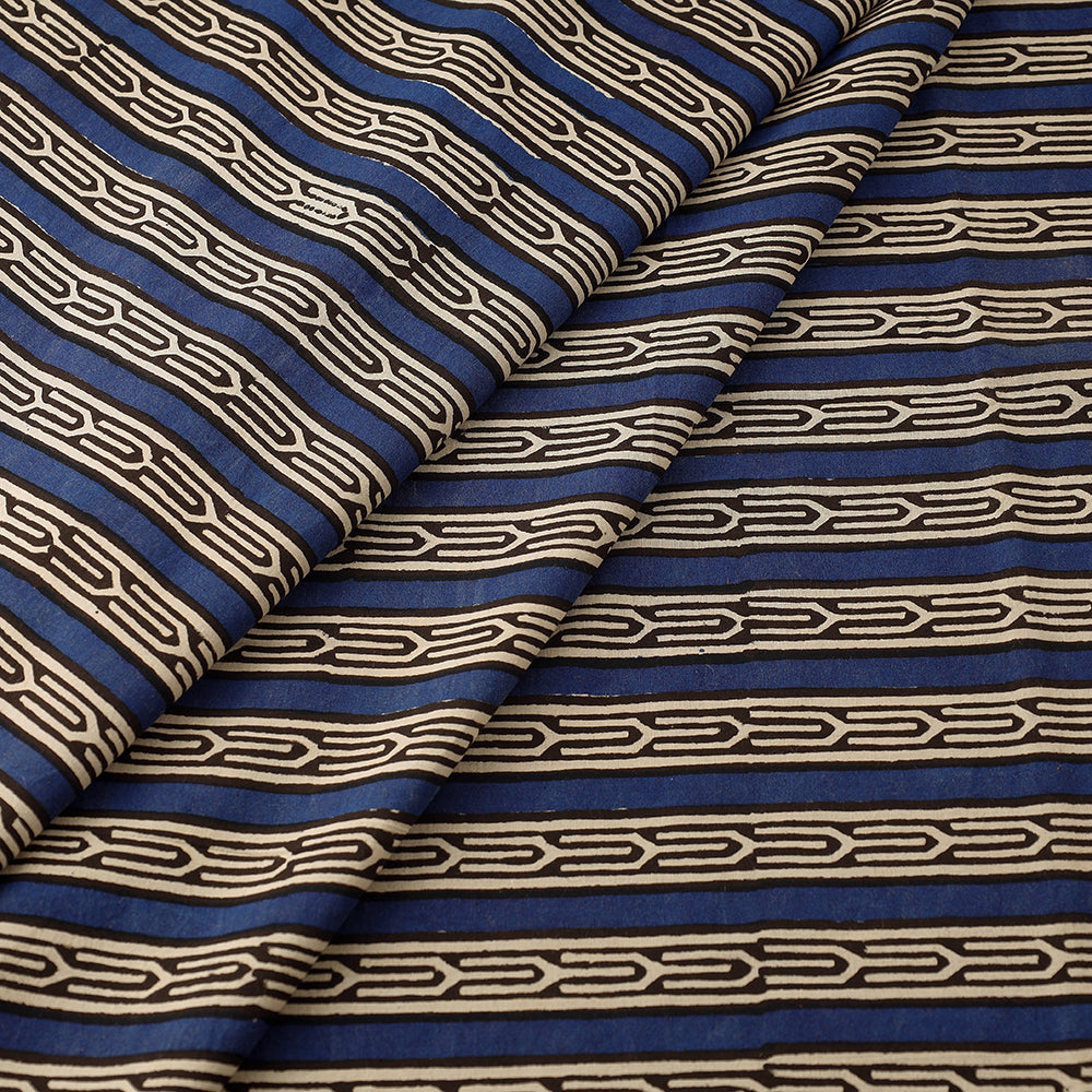 Bagru Block Print Natural Dyed Cotton Fabric