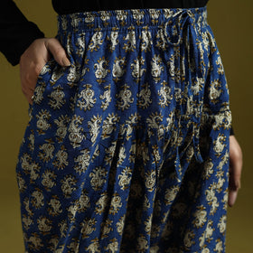 Blue - bagru natural dyed cotton salwar 01 - handcrafted