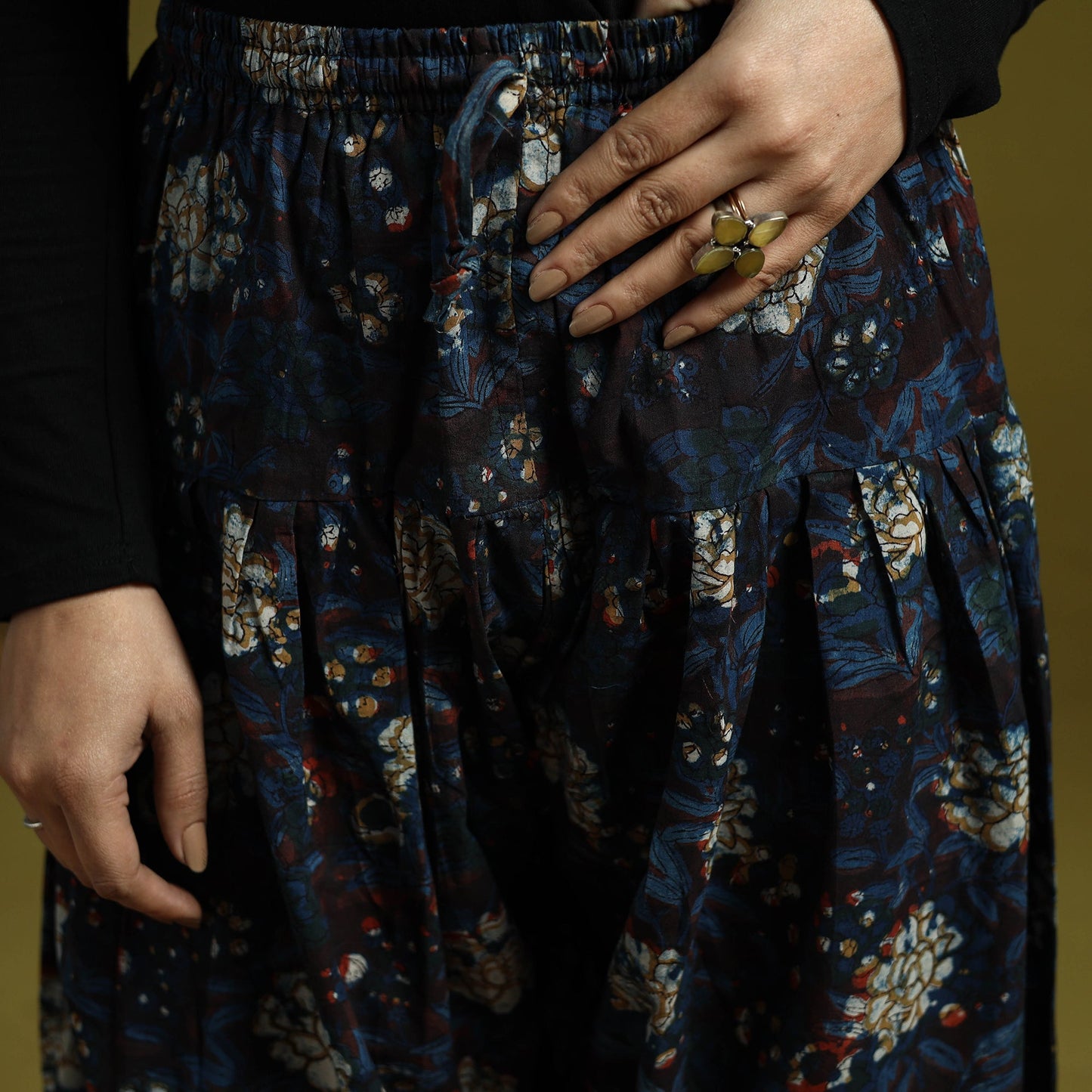 Blue - bagru natural dyed cotton salwar 02 - handcrafted