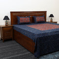 Ajrakh Print with Bagru Patch Cotton Bedsheet Set