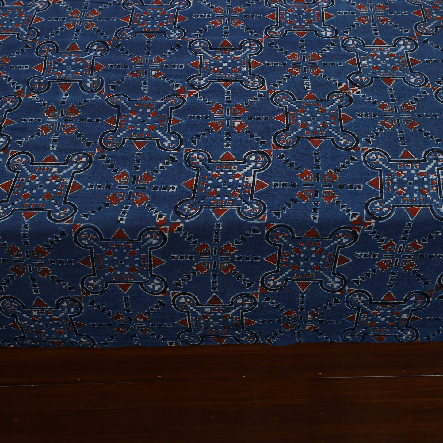 Ajrakh Print with Bagru Patch Cotton Bedsheet Set