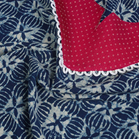 Buy Blue Bagru Print Patchwork Cotton Kurta Material
