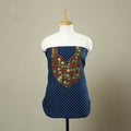 Buy Blue Bagru Print Patchwork Cotton Kurta Material