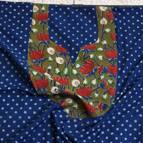 Buy Blue Bagru Print Patchwork Cotton Kurta Material