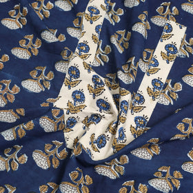 Buy Blue Bagru Print Patchwork Cotton Kurta Material
