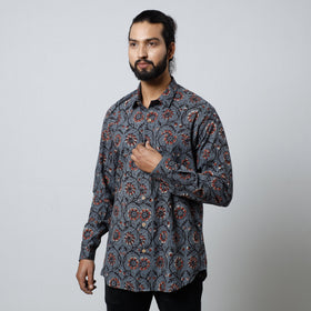 Bagru Block Printed Cotton Men Full Sleeve Shirt