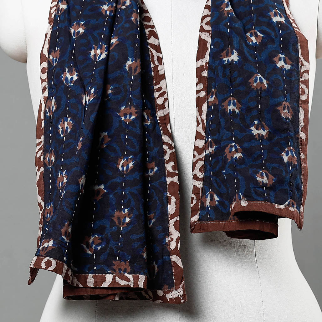  Bagru Block Printed Tagai Work Cotton Stole 