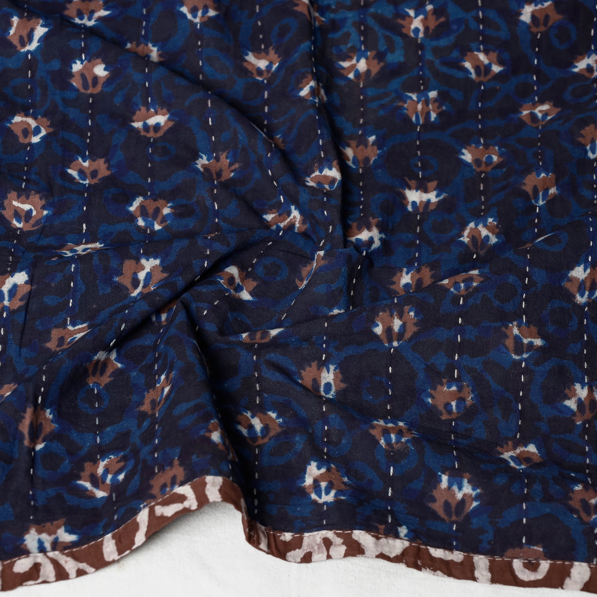  Bagru Block Printed Tagai Work Cotton Stole 