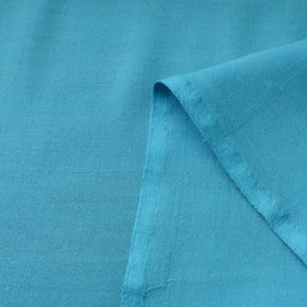 Blue - bamboo silk natural dyed pure handloom plain fabric