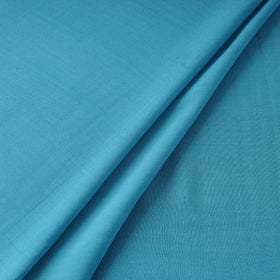Blue - bamboo silk natural dyed pure handloom plain fabric
