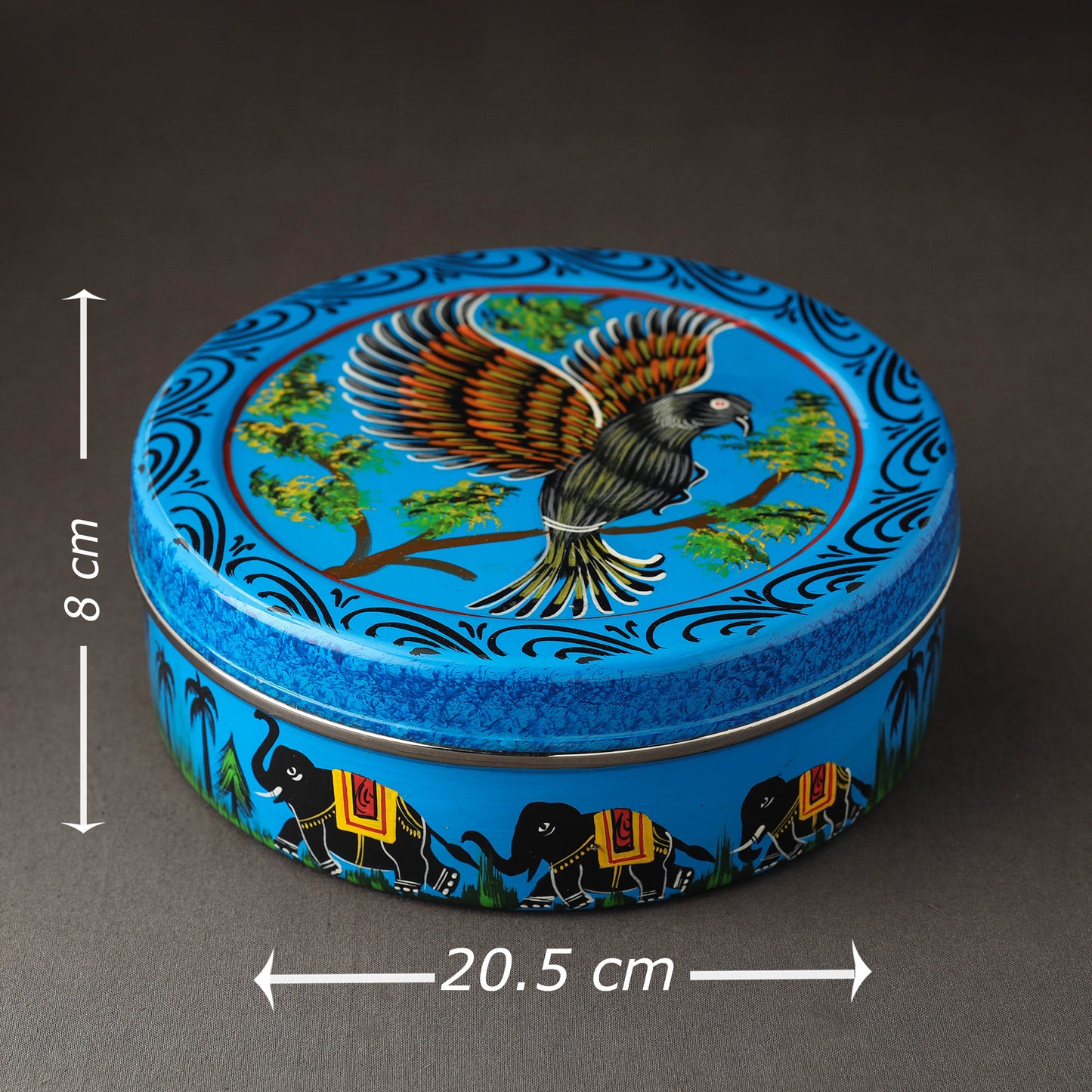 Banaras Handpainted Stainless Steel Chapati Box | iTokri