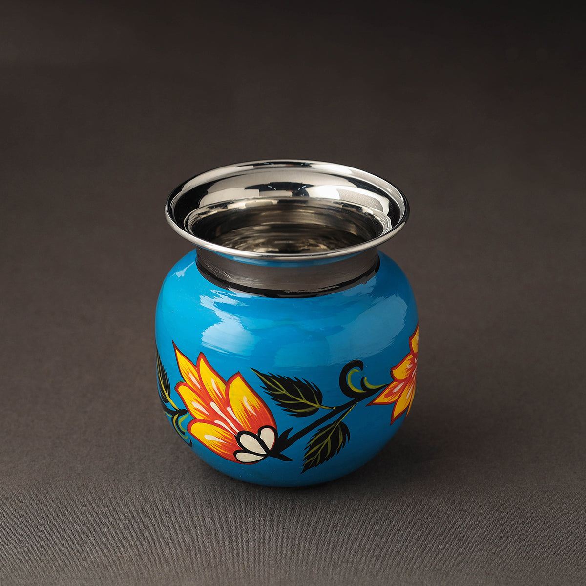  Banaras Handpainted Stainless Steel Lota / Pooja Kalash / Container 