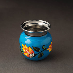  Banaras Handpainted Stainless Steel Lota / Pooja Kalash / Container 