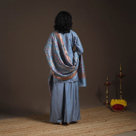 Blue - banarasi with gota work meena weaving silk cotton