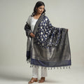Buy Banarasi Semi Silk Zari Jaal Dupatta with Tassels 11 Online l iTokri.com