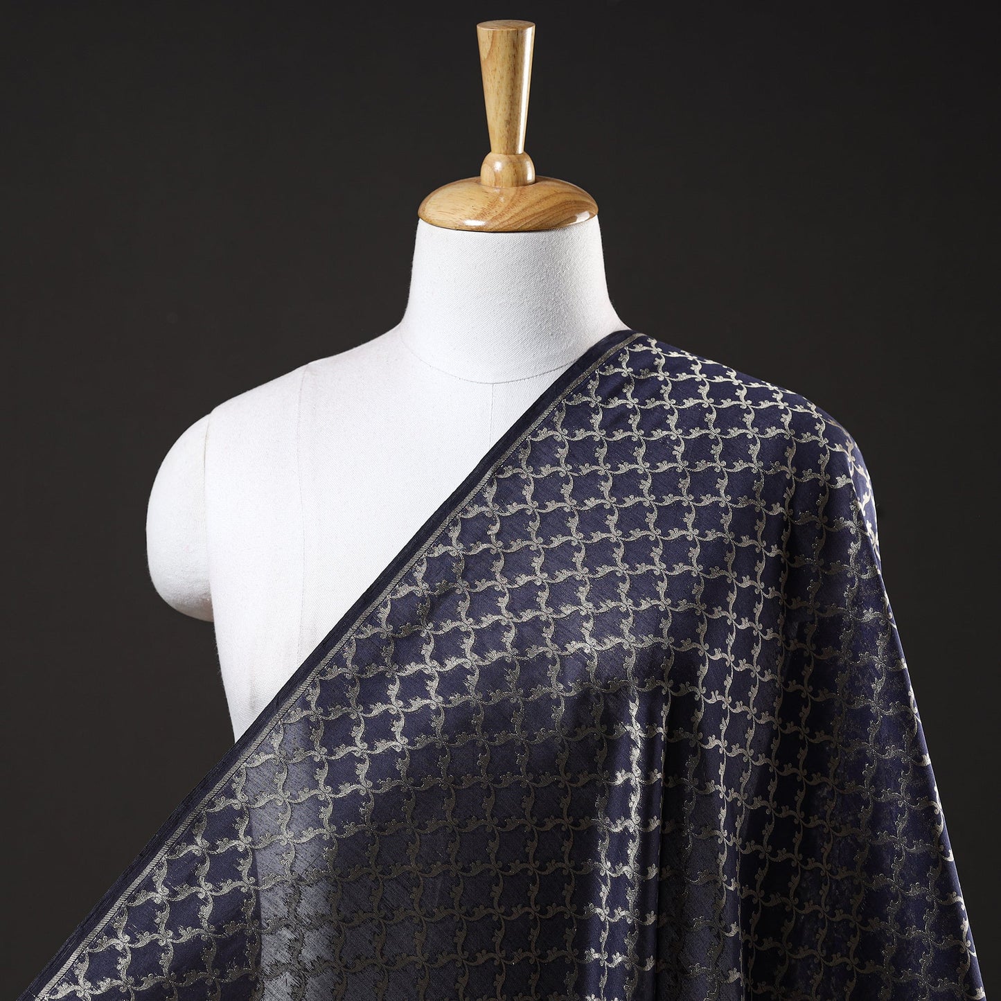  Banarasi Zari Jaal Silk Cotton Fabric 