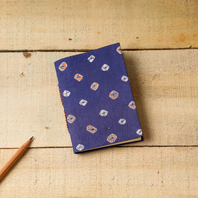Blue Bandhani Fabric Cover Paper Notebook